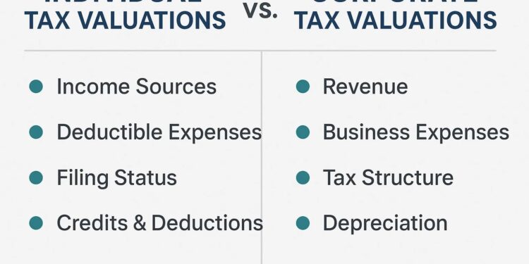 What Are Key Components of Individual vs Corporate Tax Valuations